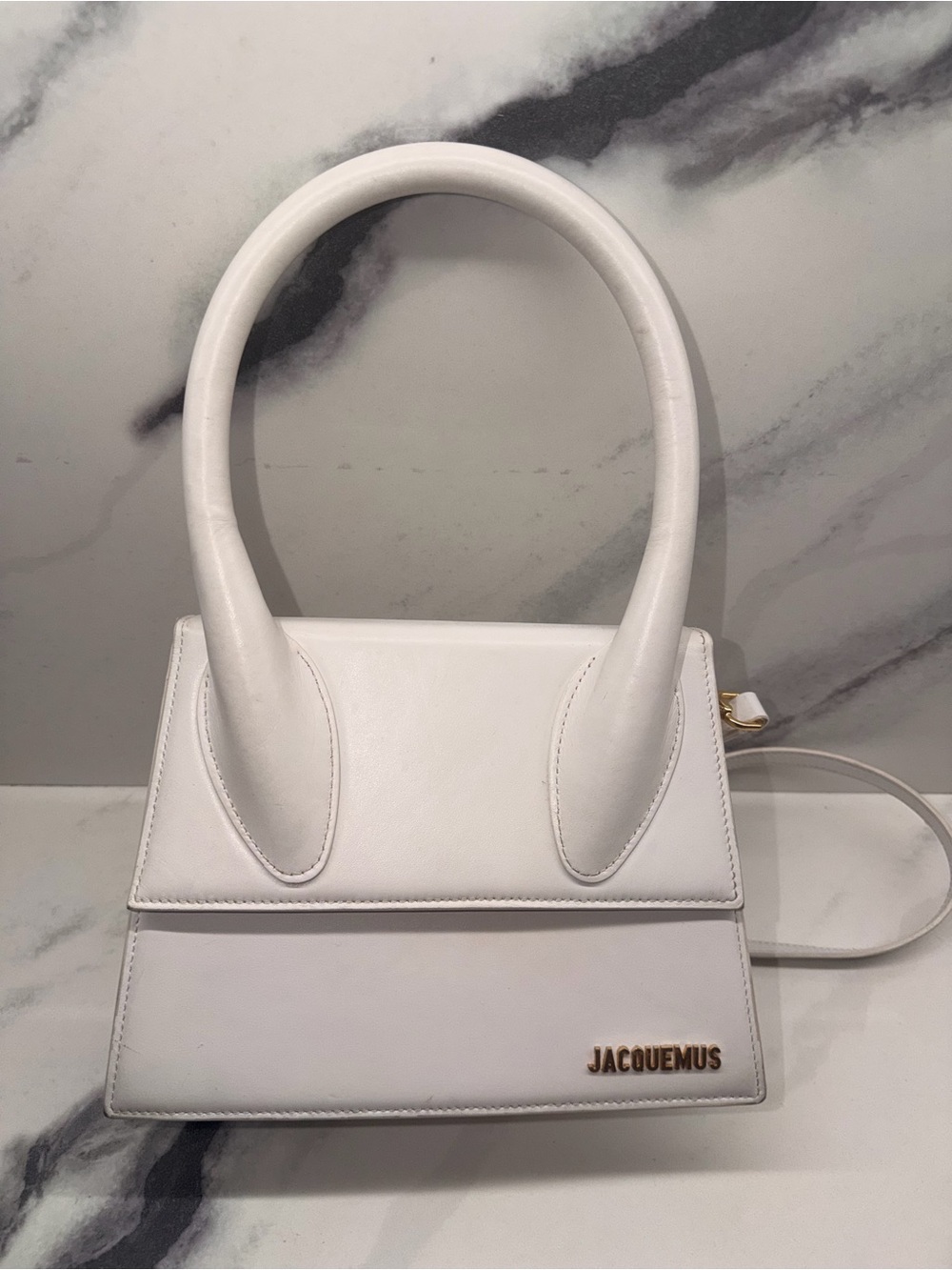 Jacquemus white Le Grand Chiquito leather tote bag